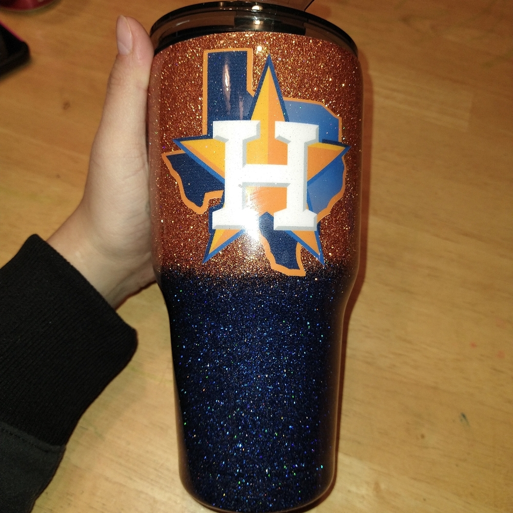 Houston Astros glitter tumbler